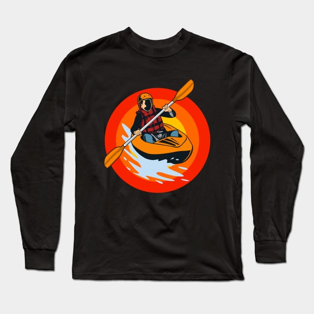 kayaker Long Sleeve T-Shirt by fabecco